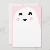 Invitation Des fantômes roses mignons baby shower de boo d'Ha (Dos)