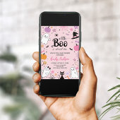 Invitation Des fantômes roses mignons baby shower de boo d'Ha