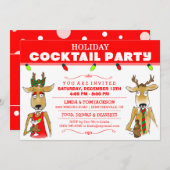 Invitation des fêtes de fin d'année avec boissons (Devant / Derrière)