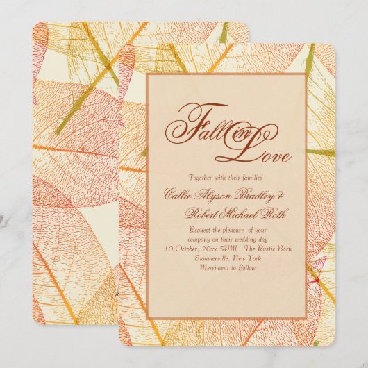 Invitation des feuilles d'automne (Devant / Derrière)