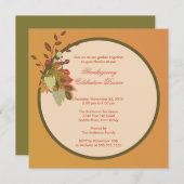 Invitation Des Feuilles de graphisme élégants pour les invita (Devant / Derrière)