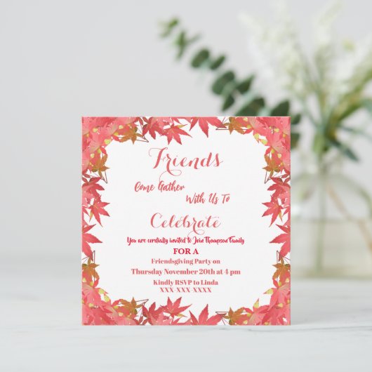 Invitation des Feuilles de l'érable à l'automne (Debout devant)