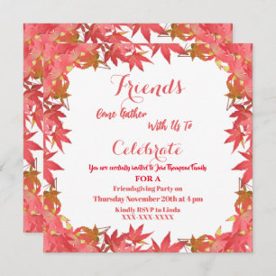 Invitation des Feuilles de l'érable à l'automne
