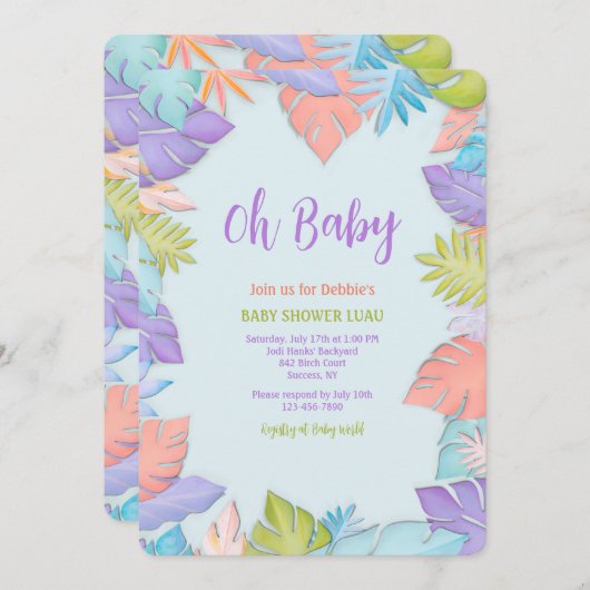 Invitation des feuilles d'été (Devant / Derrière)