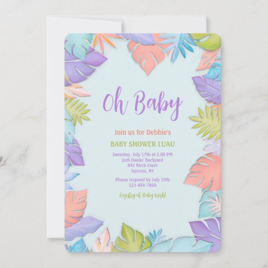 Invitation des feuilles d'été (Devant)