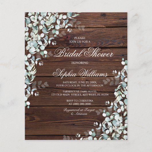 Invitation des Feuilles d'Eucalyptus et de la douc (Devant)