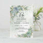 Invitation Des feuilles d'eucalyptus succulents verts se lève (Debout devant)