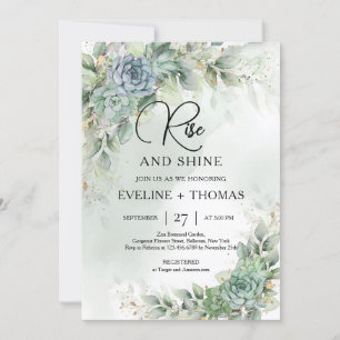 Invitation Des feuilles d'eucalyptus succulents verts se lève