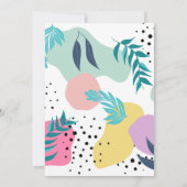 Invitation Des feuilles tropicales géométriques en forme de c (Dos)