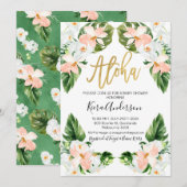 Invitation des filles à l'aloha tropical baby show (Devant / Derrière)