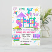 Invitation des filles de terrain de jeu rose (Debout devant)