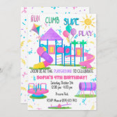 Invitation des filles de terrain de jeu rose (Devant / Derrière)