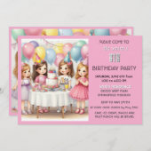 Invitation des filles du 8e anniversaire des ballo (Devant / Derrière)