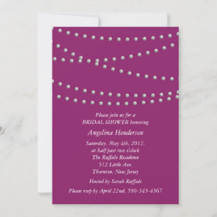 Invitation Des fils de perles sur la Fête des mariées Magenta