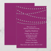 Invitation Des fils de perles sur la Fête des mariées Magenta (Devant / Derrière)