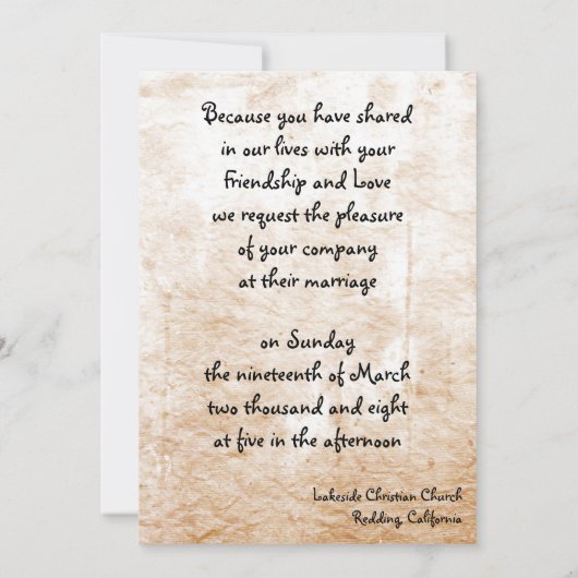 Invitation des fleurs (Dos)