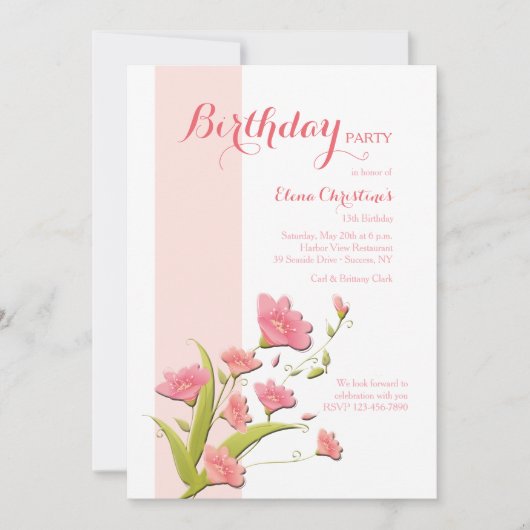 Invitation des fleurs d'Alstroemeria (Devant)