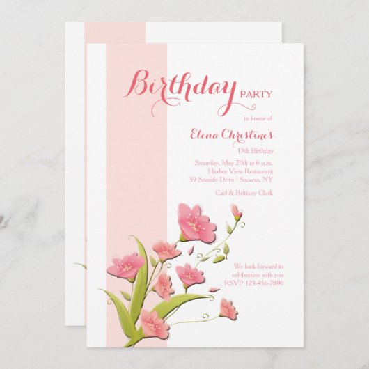 Invitation des fleurs d'Alstroemeria (Devant / Derrière)