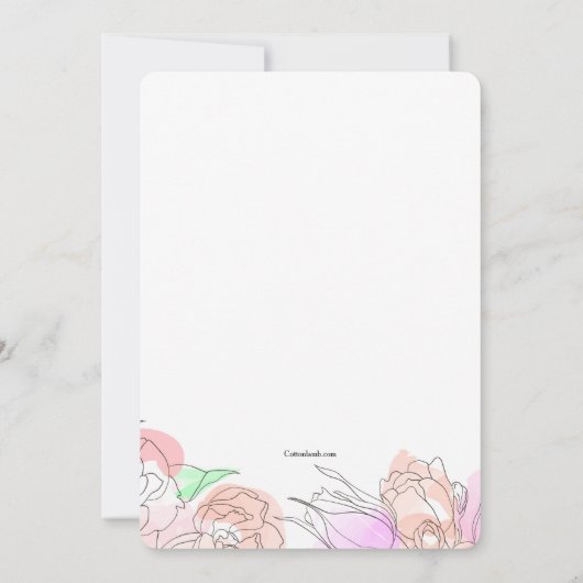 Invitation des fleurs d'aquarelle (Dos)