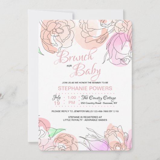 Invitation des fleurs d'aquarelle (Devant)