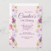 Invitation des fleurs d'aquarelle (Devant / Derrière)