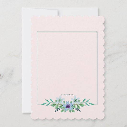 Invitation des fleurs d'aquarelle (Dos)