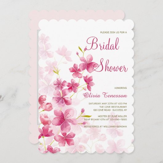 Invitation des fleurs d'aquarelle (Devant / Derrière)