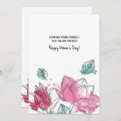 Invitation des fleurs d'aquarelle (Devant / Derrière)