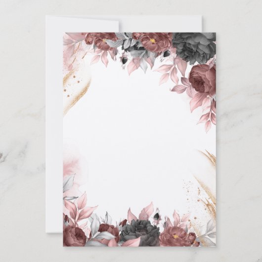 Invitation des fleurs d'aquarelle d'automne (Dos)