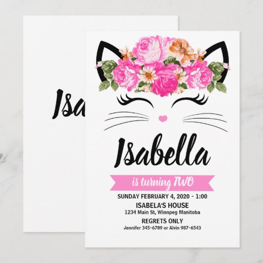 Invitation des fleurs de chats (Devant / Derrière)