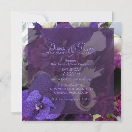 Invitation des fleurs de mariage impériales (Dos)
