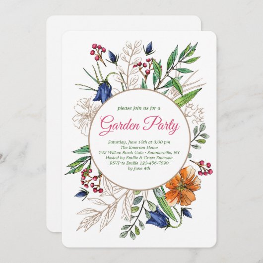 Invitation des fleurs de terrain (Devant / Derrière)