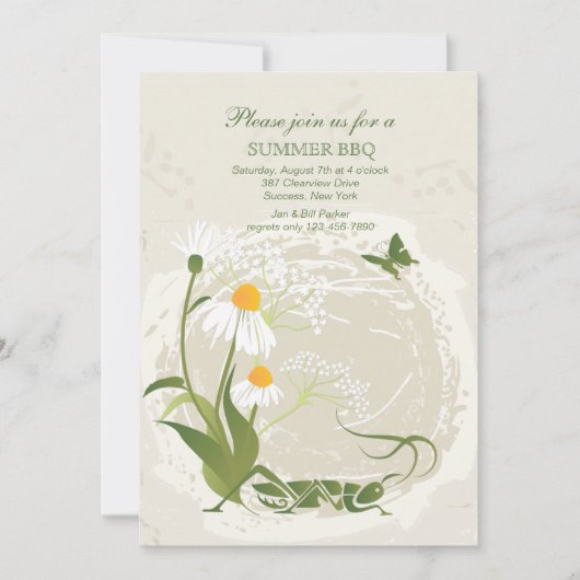 Invitation des fleurs d'été (Devant)