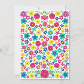 Invitation des fleurs mexicaines colorées quinceañ (Dos)