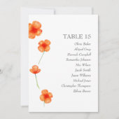 Invitation Des fleurs orange. Graphiques de sièges mariages s (Devant)