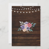 Invitation des Fleurs roses de bois retraitées (Dos)