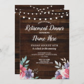 Invitation des Fleurs roses de bois retraitées (Devant / Derrière)