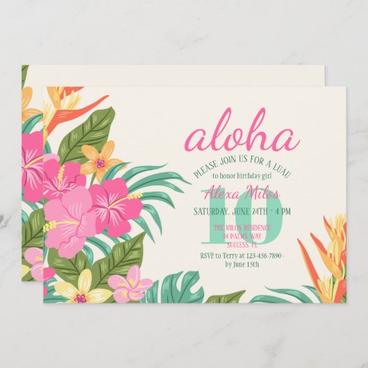 Invitation des fleurs tropicales (Devant / Derrière)