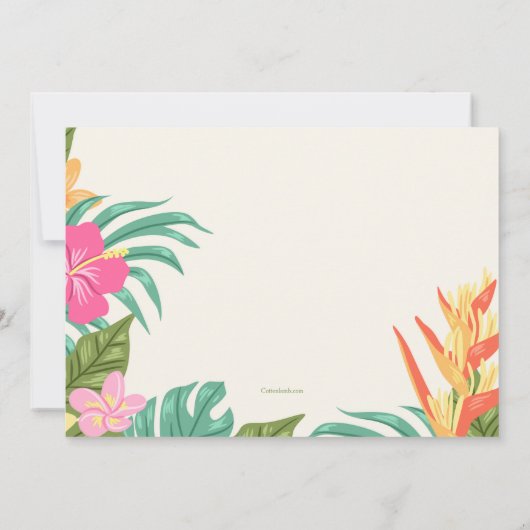 Invitation des fleurs tropicales (Dos)