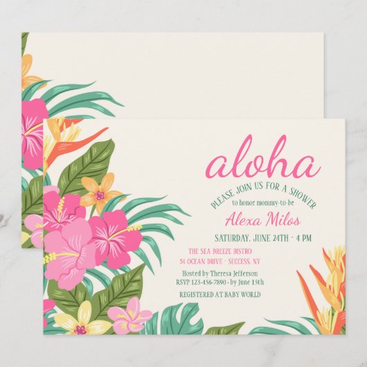 Invitation des fleurs tropicales (Devant / Derrière)