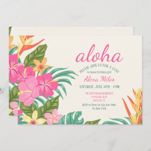 Invitation des fleurs tropicales (Devant / Derrière)