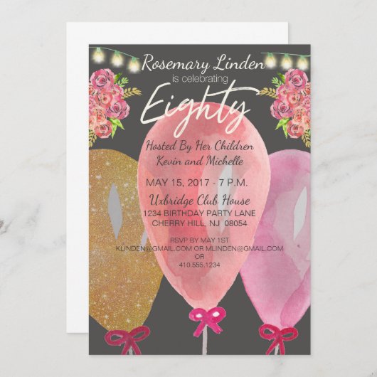 Invitation des flocons 80e anniversaire (Devant / Derrière)