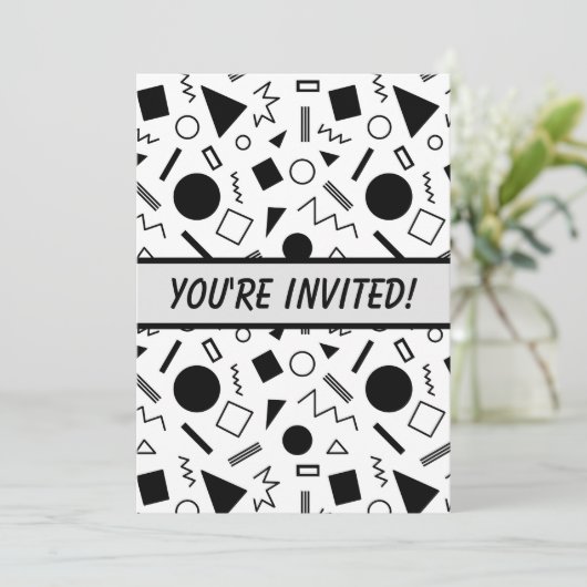 Invitation des formes géométriques style des année (Debout devant)