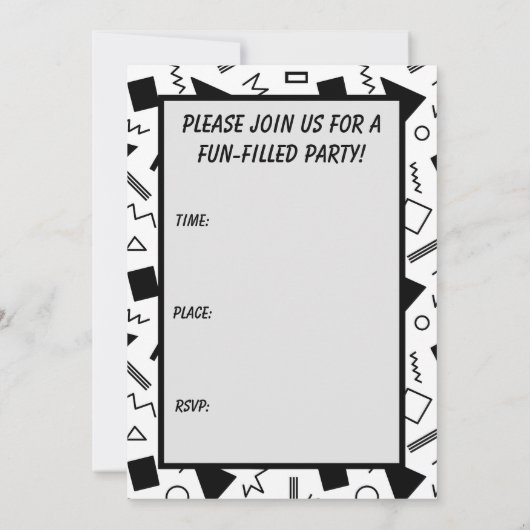 Invitation des formes géométriques style des année (Dos)