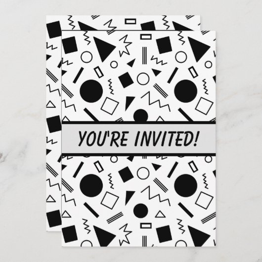 Invitation des formes géométriques style des année (Devant / Derrière)