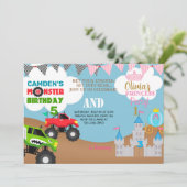 Invitation des frères et soeurs Princess et monstr (Debout devant)