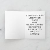 INVITATION DES FUNÉRAILLES À LA MORT DE L'INVITATION DES ANNÉ (Intérieur)