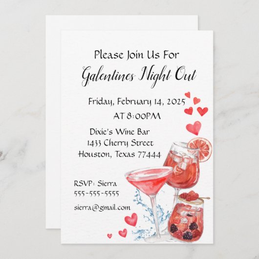 Invitation des Galentines (Devant / Derrière)