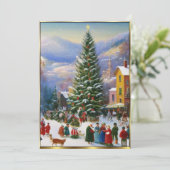 Invitation Des gens chantent à l'arbre de Noël (Debout devant)