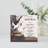 Invitation des grues japonaises Inséparables douch (Debout devant)